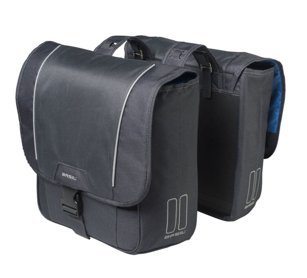 Dubbele-Fietstas-Basil-Sport-Design-Graphite-32-Liter Dubbele-Fietstas-Basil-Sport-Design-Graphite-32-Liter